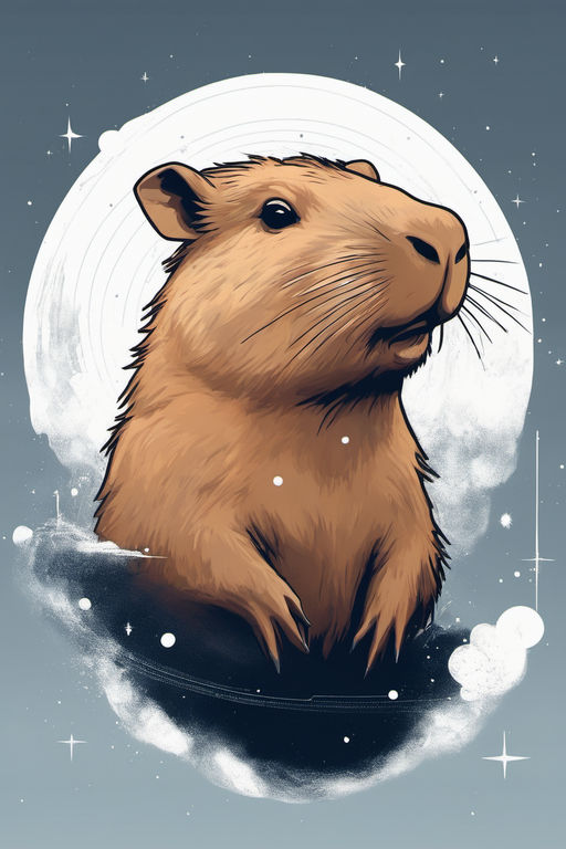 100 Critter Characters #3 Capybara Studying Hard Illustration by ESMORC