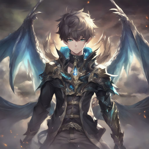 anime boy with dragon wings