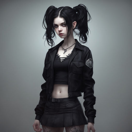 highly detailed portrait of a young goth girl - Playground