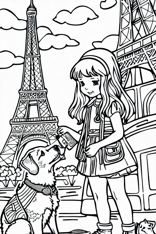 paris coloring pages for girls