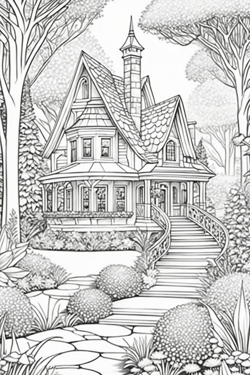 enchanted forest coloring page