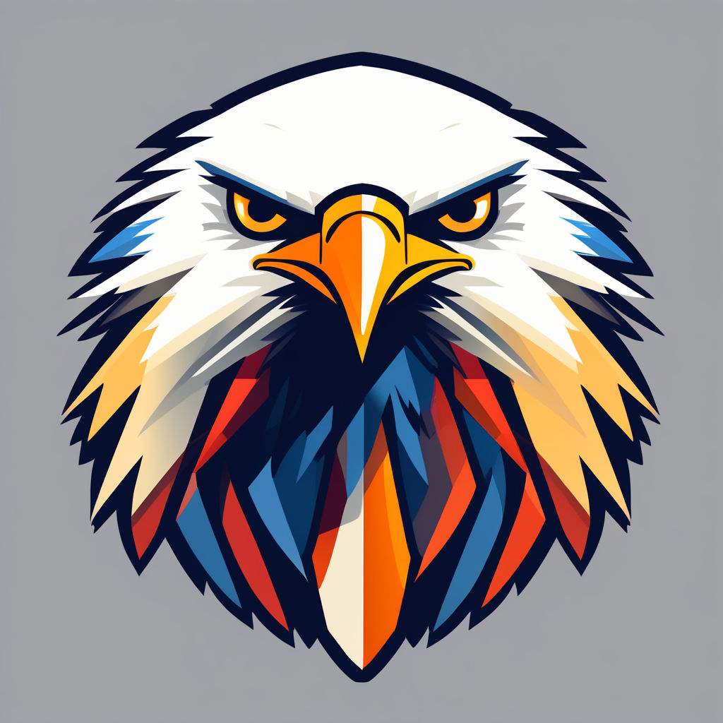 Colorful eagle Head Logo pop art style, eagle face Sticker, pastel