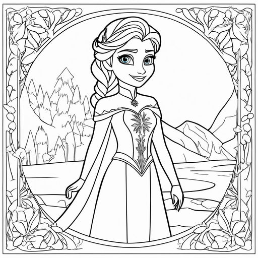 frozen anna face coloring pages