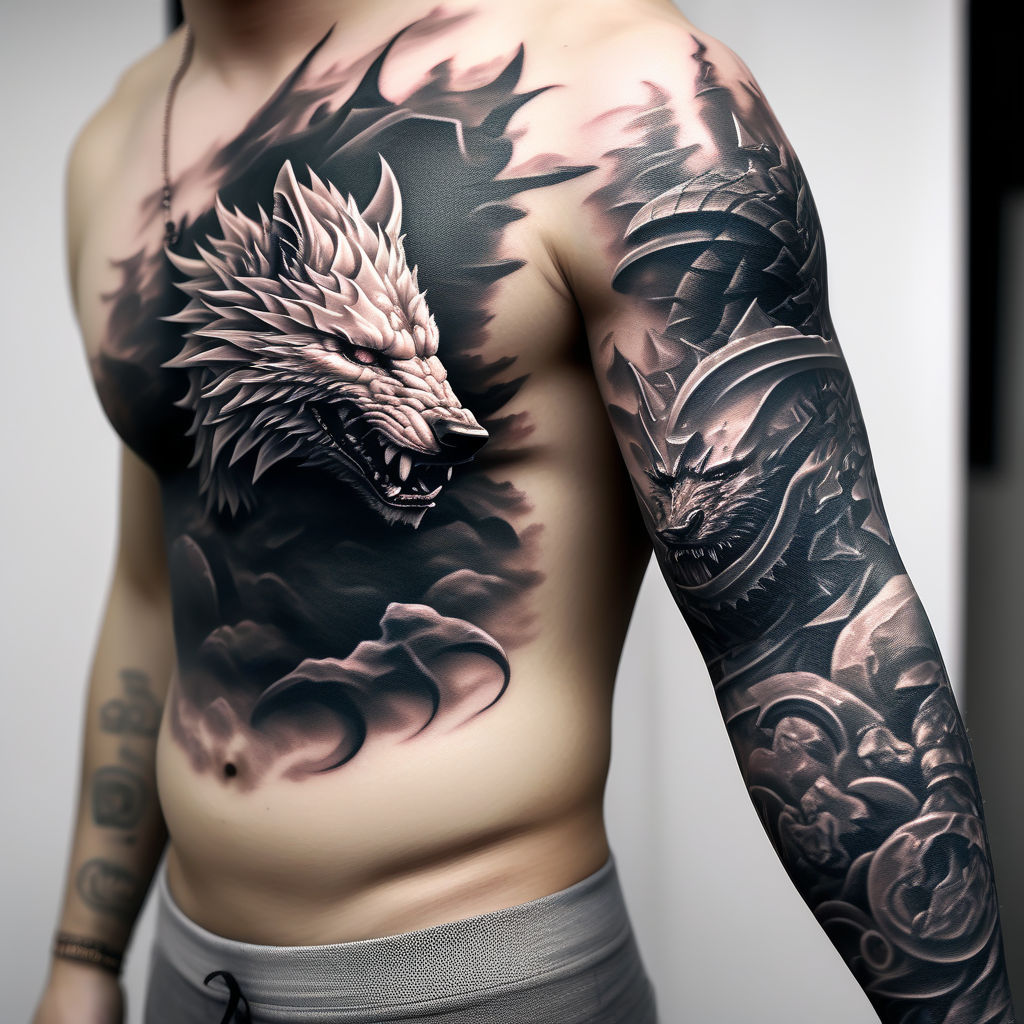 Geisha tattoo on the left chest, and realistic... - Official Tumblr page  for Tattoofilter for Men and Women