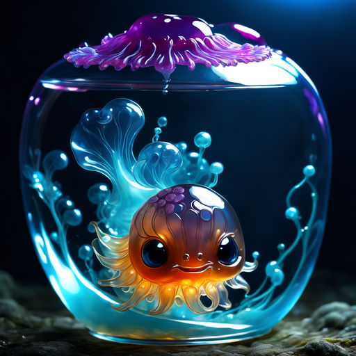 cute magic water spirit close macro portrait - Playground