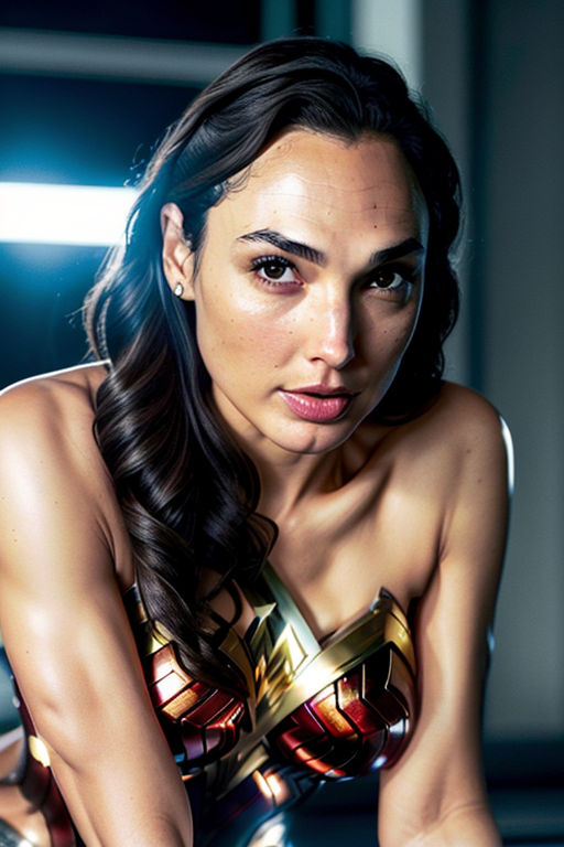 Prompt: melhor qualidade, gal gadot posando , realística, retrato detalhado, mulher maravilha dc comics , olhar sexy, pose sensual, rosto gal gadot perfeito, corpo perfeito, corpo inteiro, rosto gal gadot perfeito, uniforme wonder woman sexy
