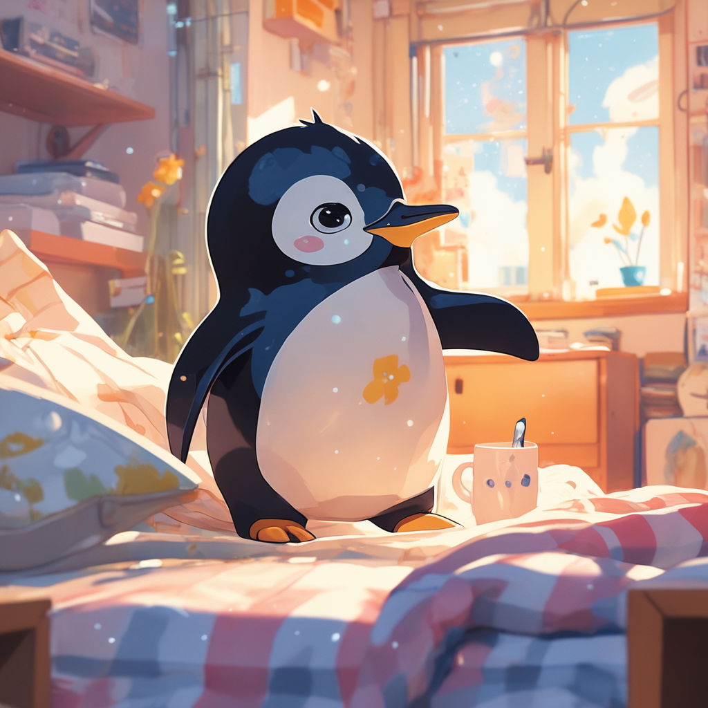 Cute Anime Girl, penguin, pretty, HD phone wallpaper | Peakpx