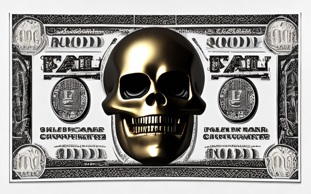 skull on dollar bill