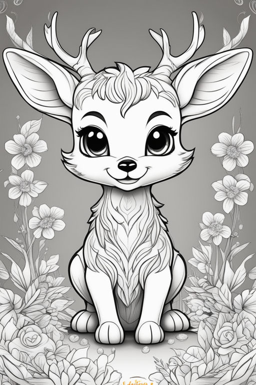 cute baby deer coloring pages