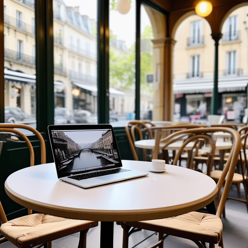 sitting at a table in front of a café in Paris - Playground