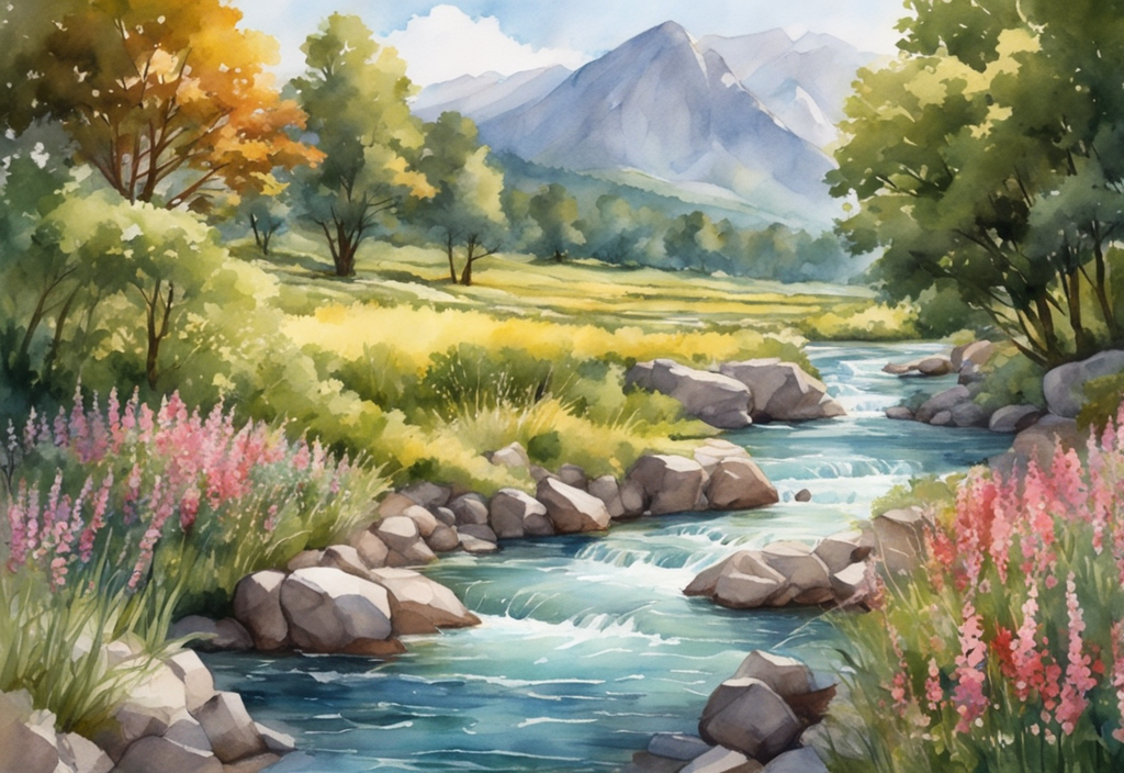 Black line natural scenery with mountain,river,sun,tree 3193327 Vector Art  at Vecteezy