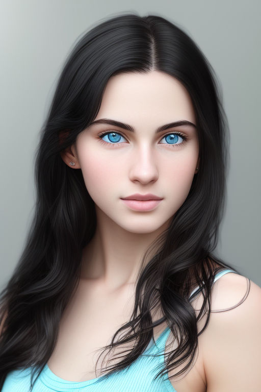 ice blue eyes black hair