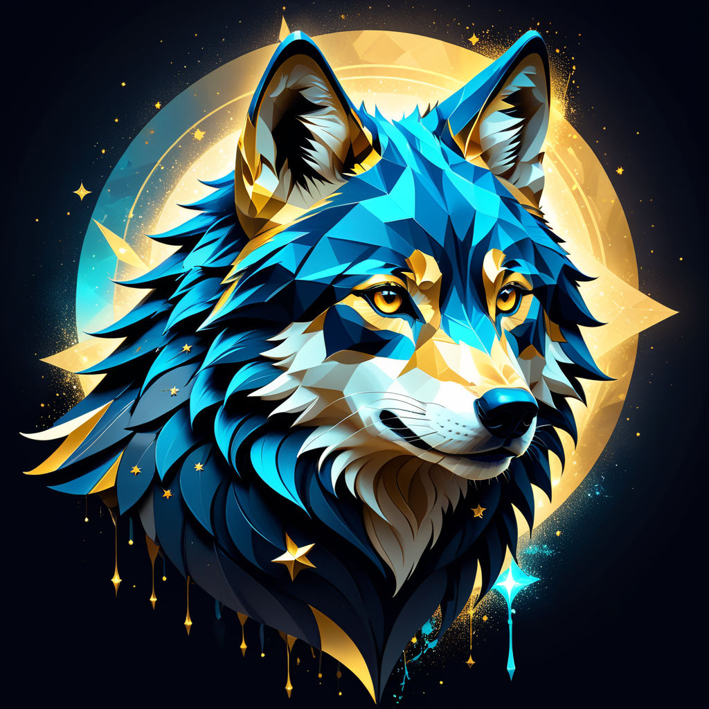 black and blue wolf wallpaper