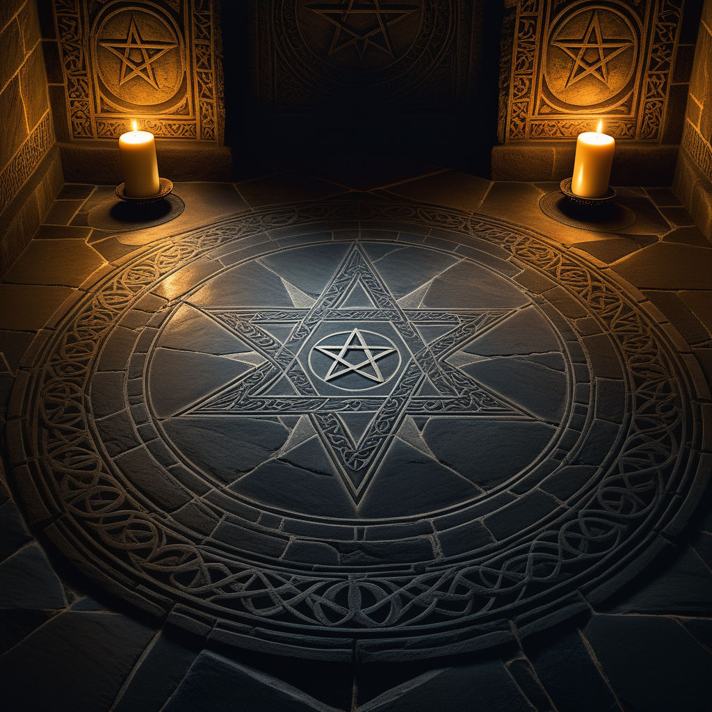 pentagram on floor" - Playground