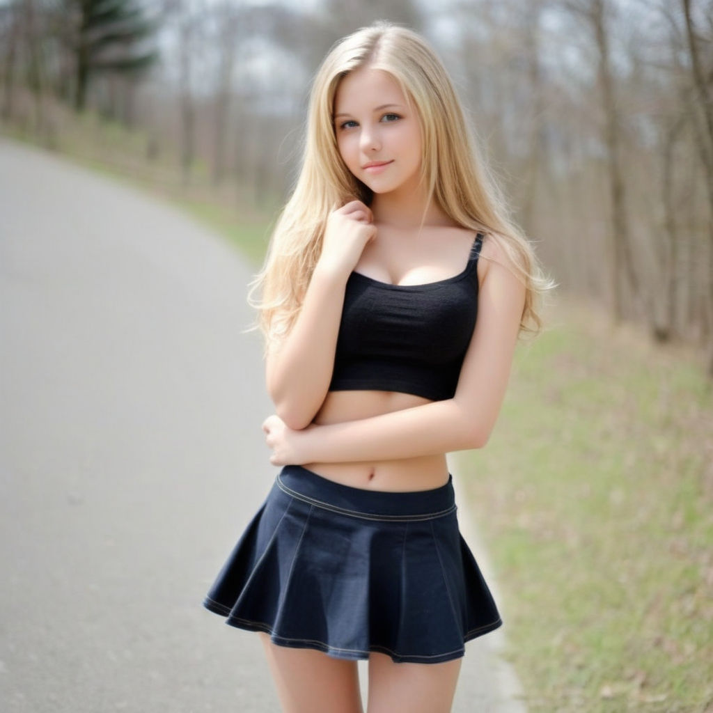 Slim Blond Beauty in Short Shorts - Playground