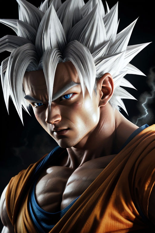 goku from dragon ball z in a fighting stance pose super saiyan yellow hair  pretty eyes shirtless grey background angry fullbody facing viewer looking  at viewer