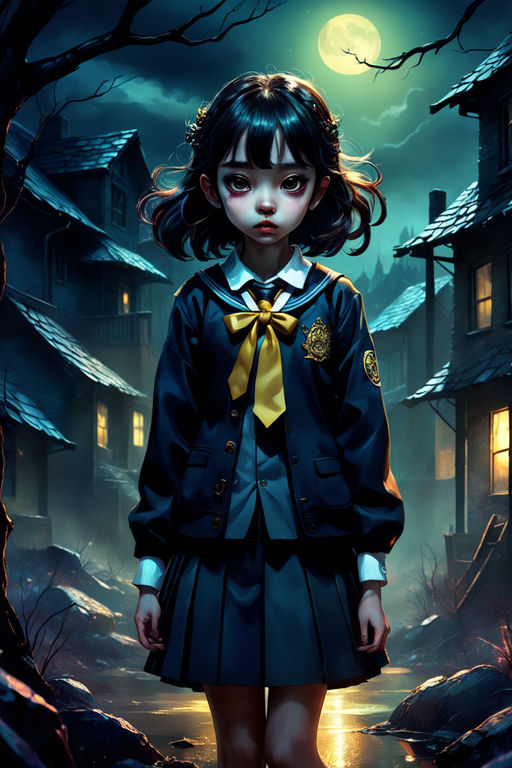 creepy little girl art