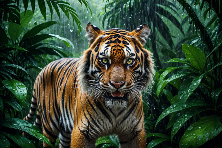 Premium AI Image  Urban Jungle Unleashed Tiger Captured in NYC's