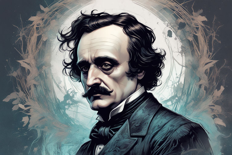 Premium AI Image  Edgar allan poe in Paris surrealistic style