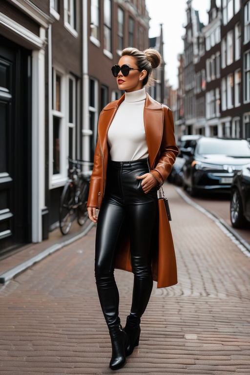 Streetstyle Latex Leggings Fashion Trend/Faux Leather Pants