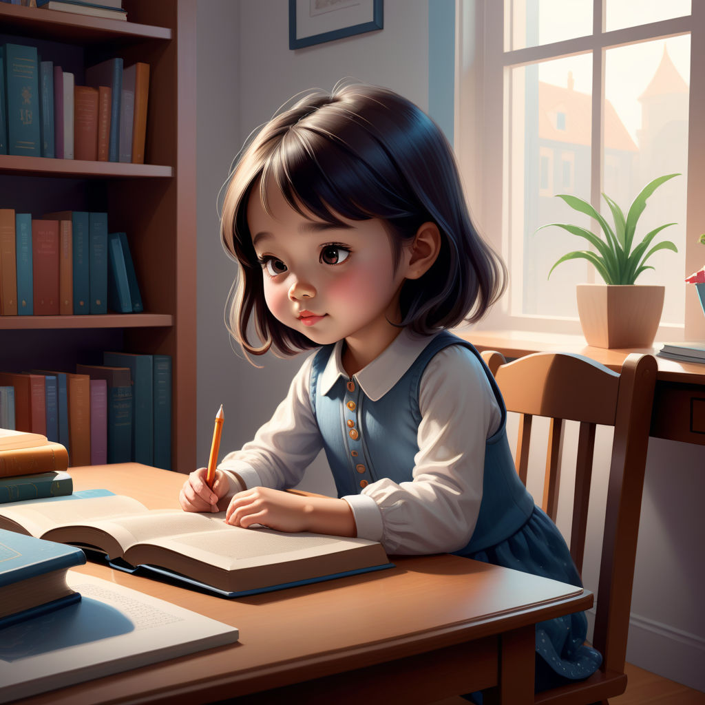 How to draw a girl reading a book, Drawing for beginners