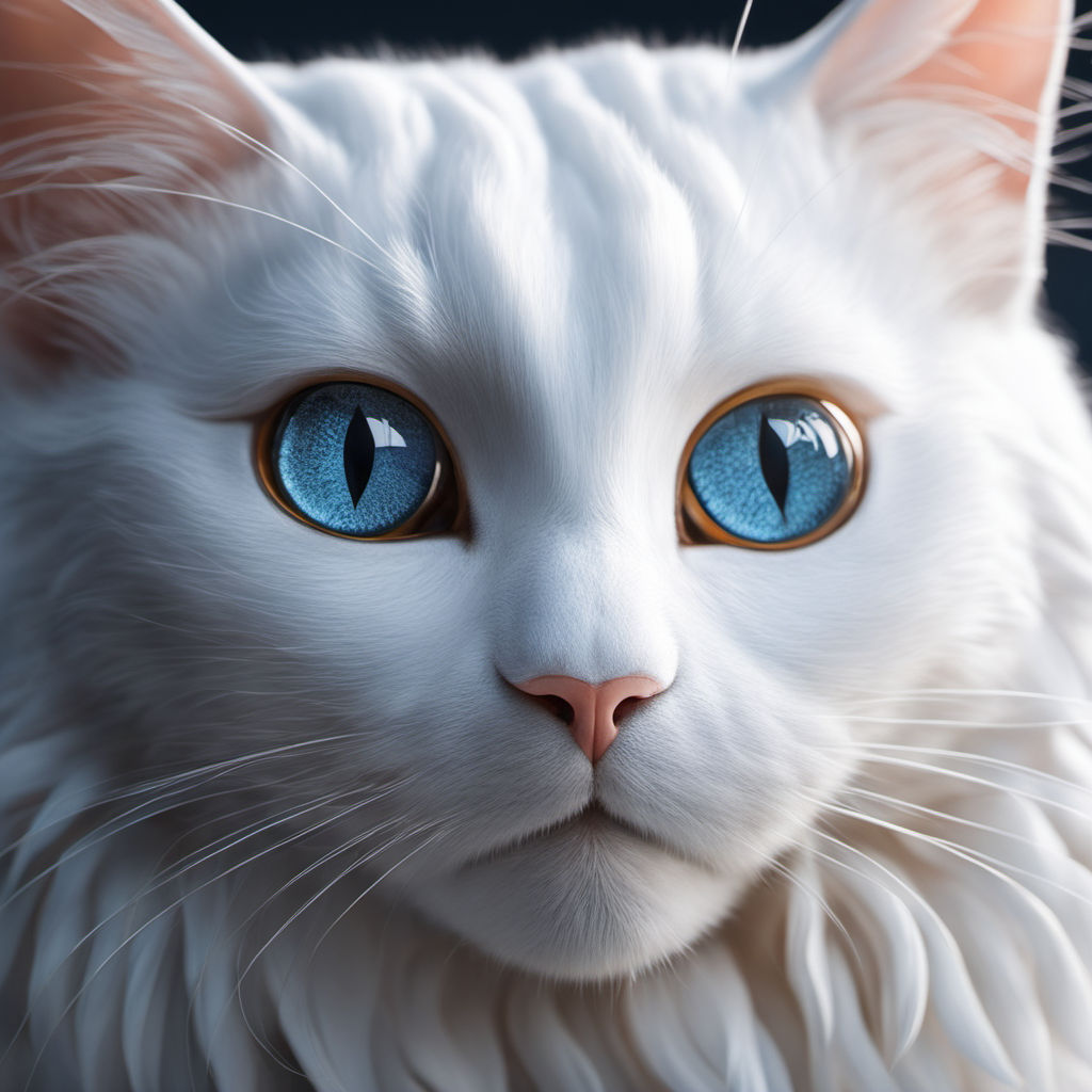 white cat with ice blue eyes