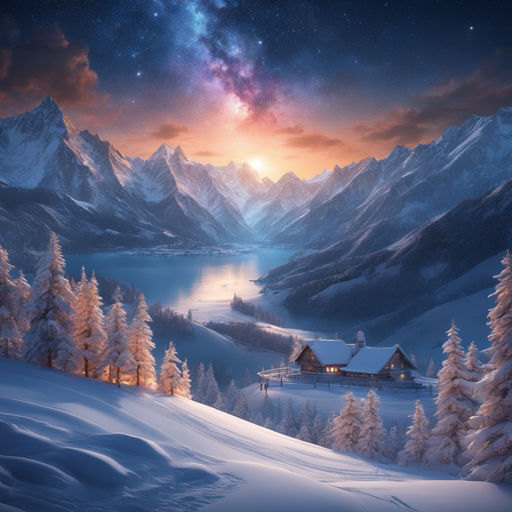 winter night landscape photography