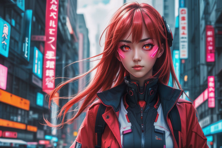 cyberpunk anime girl - Playground