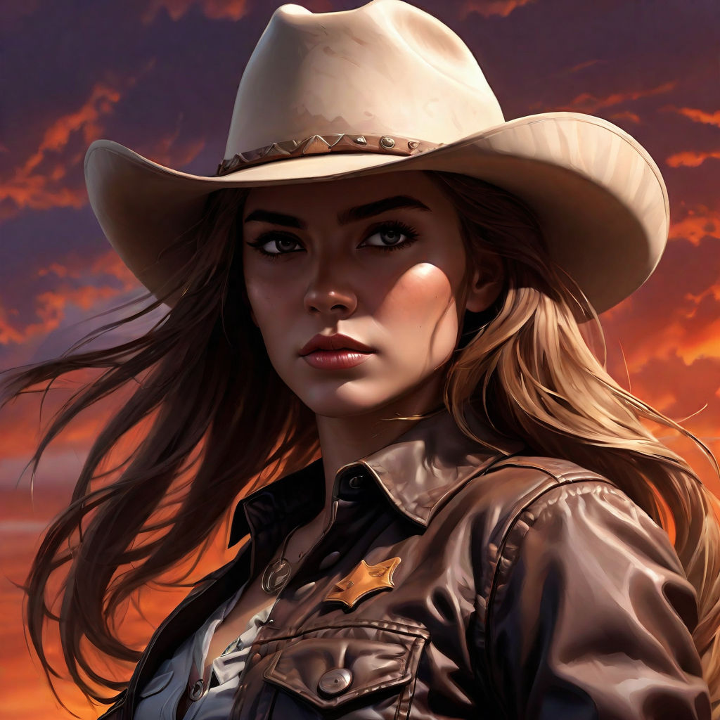 25 year old girl. Deadlands:Weird West. Blond hair. scar in face. Cowboy  hat. - Playground