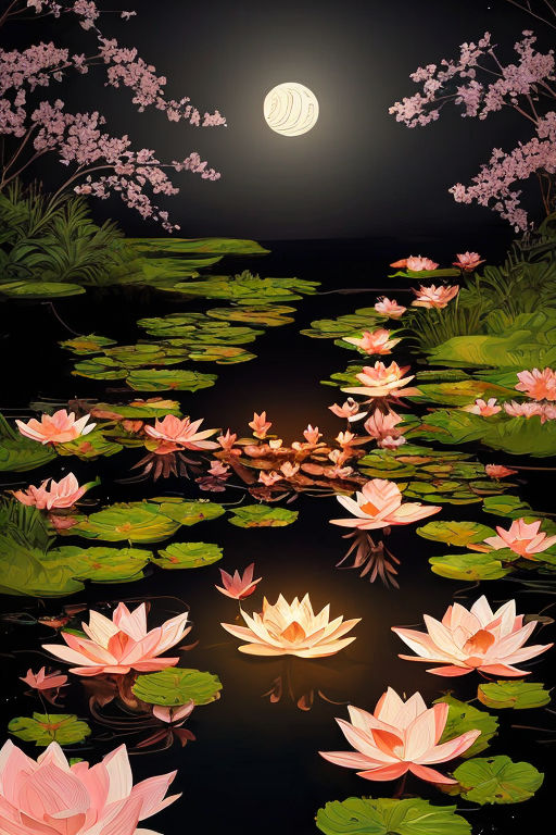 ▷ A Lotus Flower just Rose From Under Water by Zhize Lv, 2022, Painting