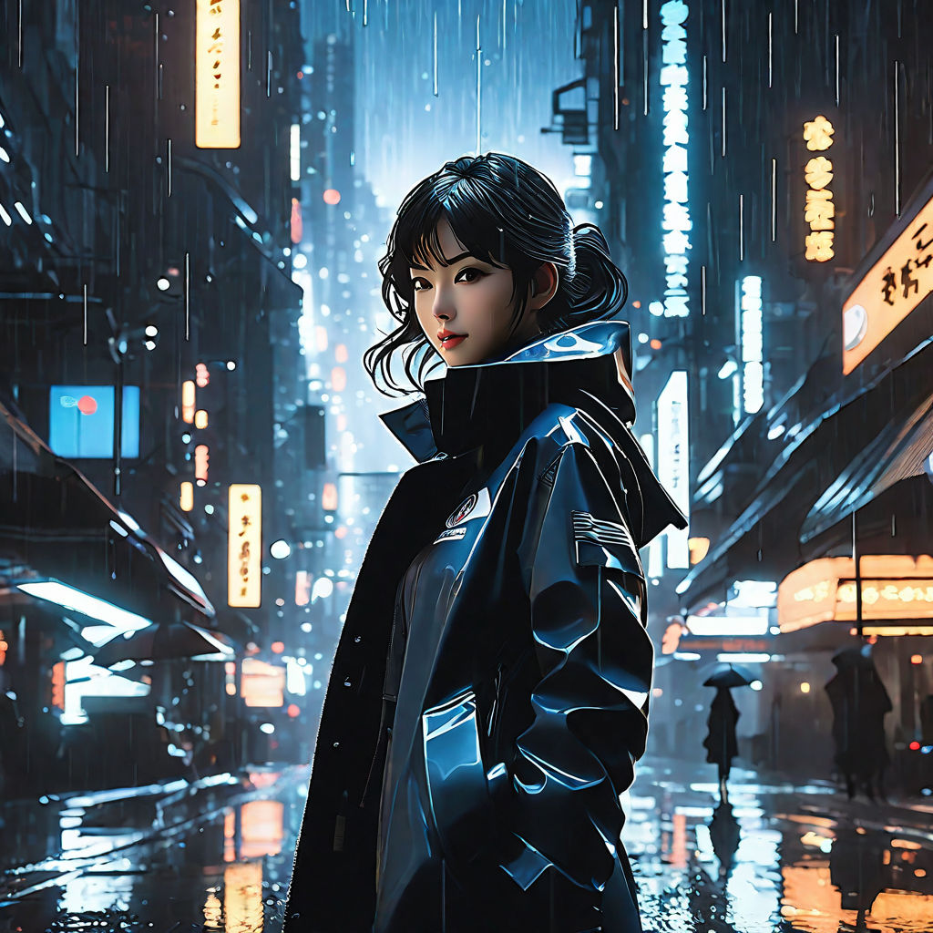 anime, cyberpunk, wallpaper, futuristic city, rain