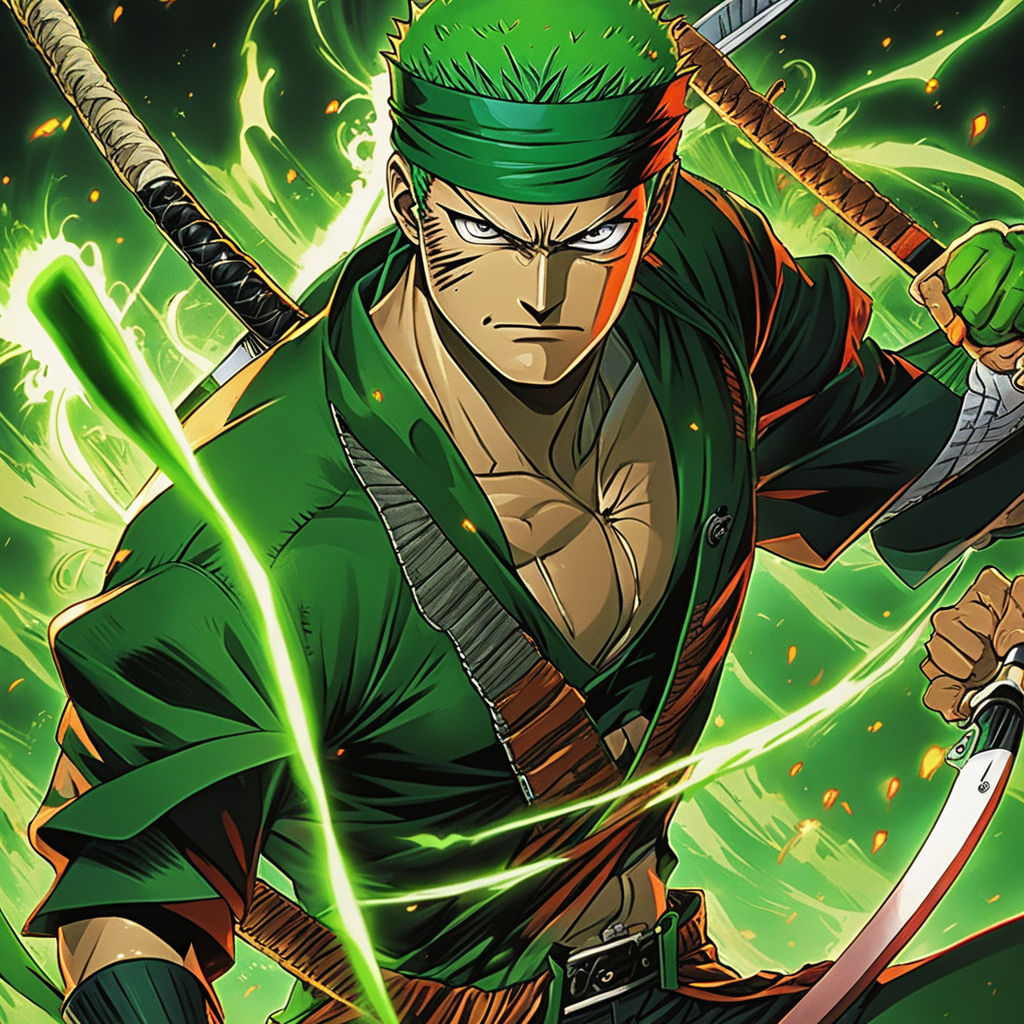 prompthunt: zoro from one piece cutting the world in half with his 3 sword  style, anime, 4k