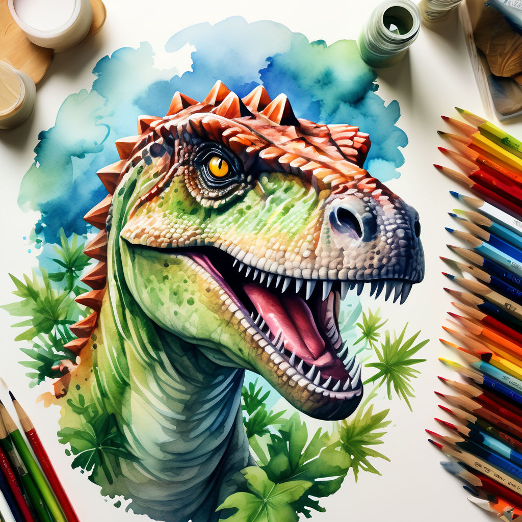 How to Draw a Dinosaur - By Artist, Andrea Kirk | The Art Chik - YouTube