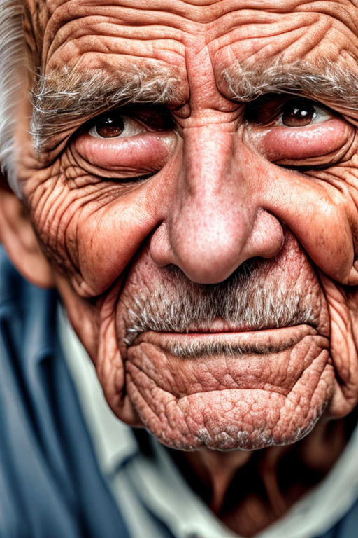 wrinkled old man face