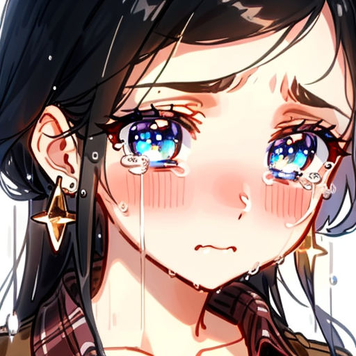 anime little girl crying