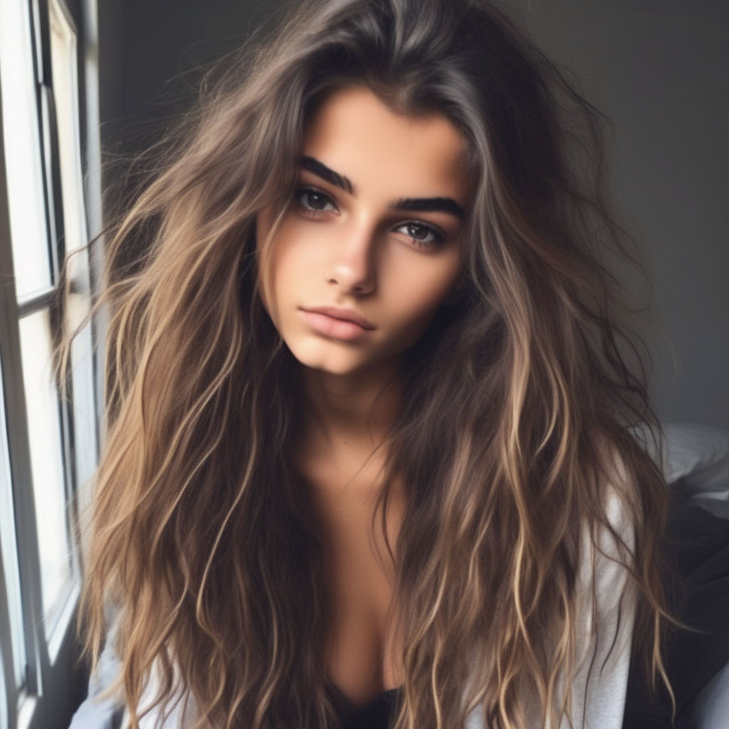 she has wild long messy hair - Playground