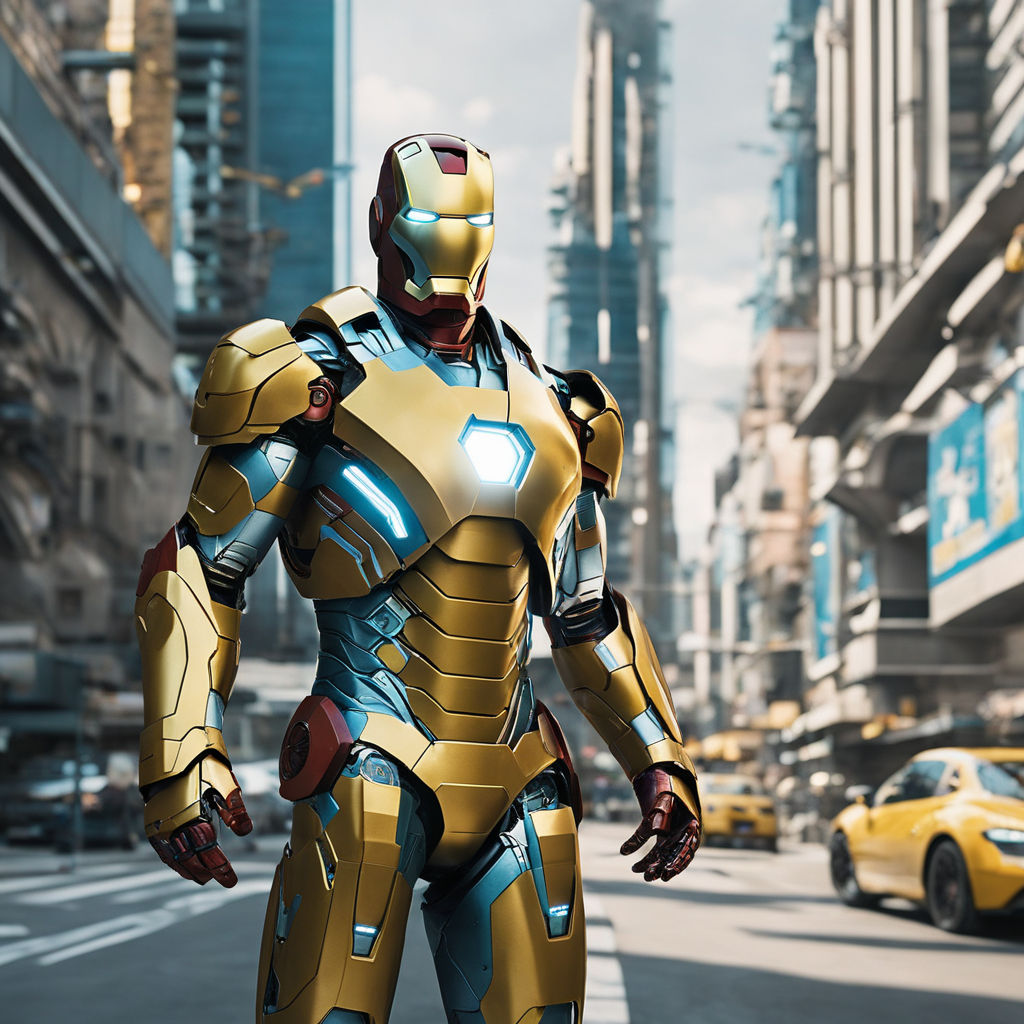 Iron Man armour suit - Mk. V Golden Avenger - Marvel Comics - Writeups.org