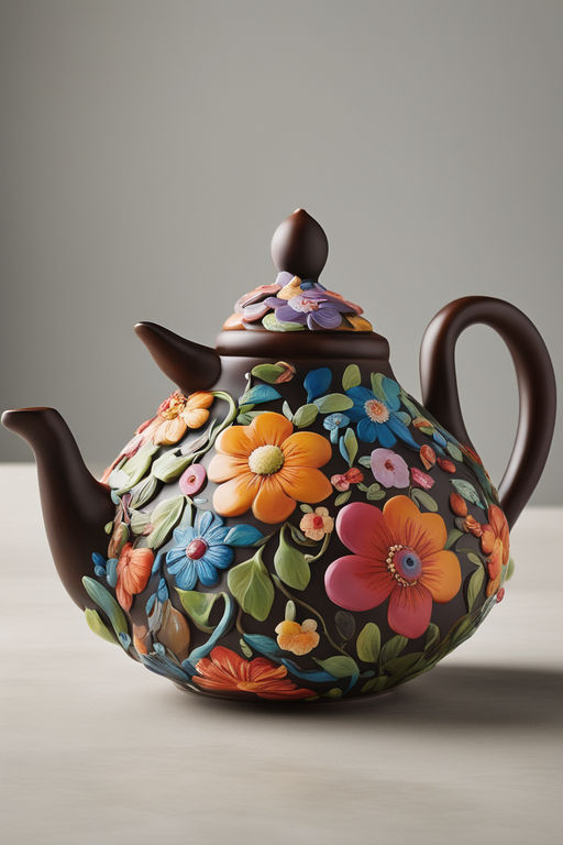 whimsical clay teapots