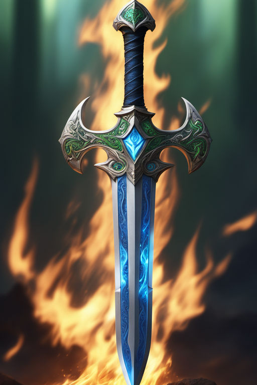 ArtStation - Crossed sharp swords concept with ribbon in vintage