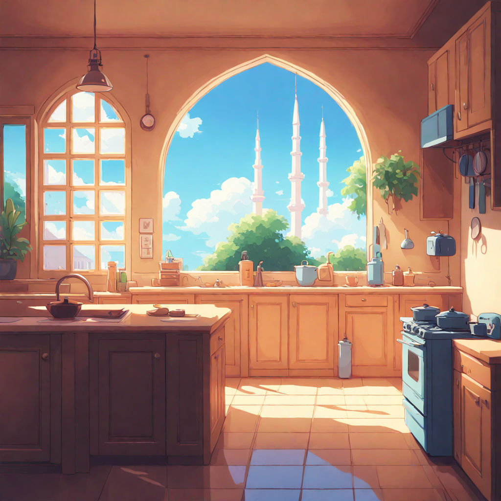 Kitchen island anime visual novel game. Generate Ai 27736590 Stock Photo at  Vecteezy