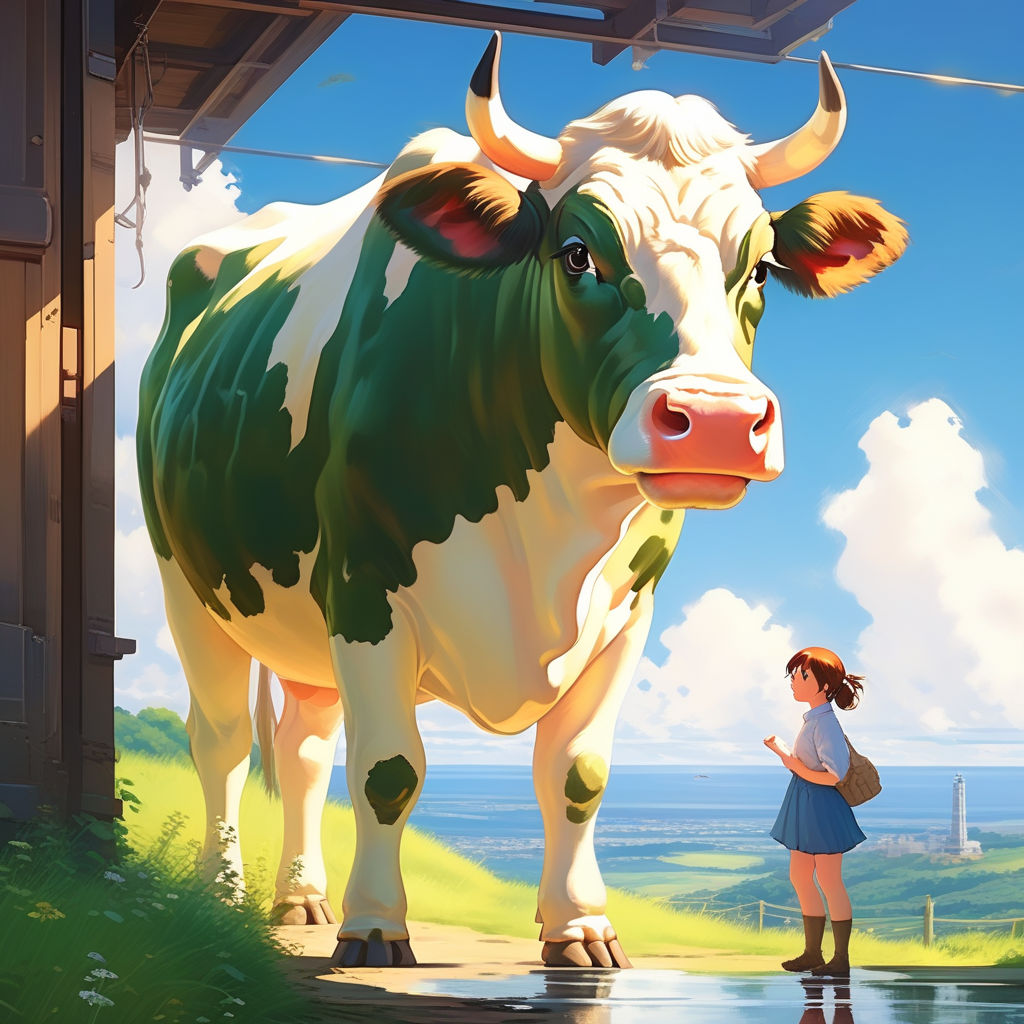 Premium Vector | Cartoon cow full white kids style white background