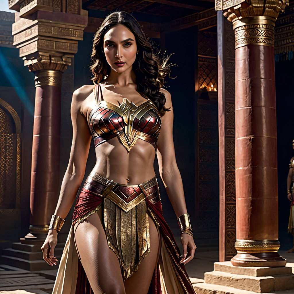 Gal Gadot as indian empress dressed in ancient short