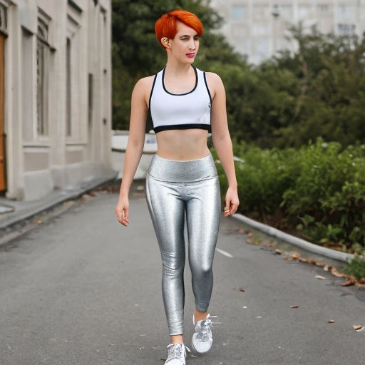 skin tight leggings] auburn hair - Playground