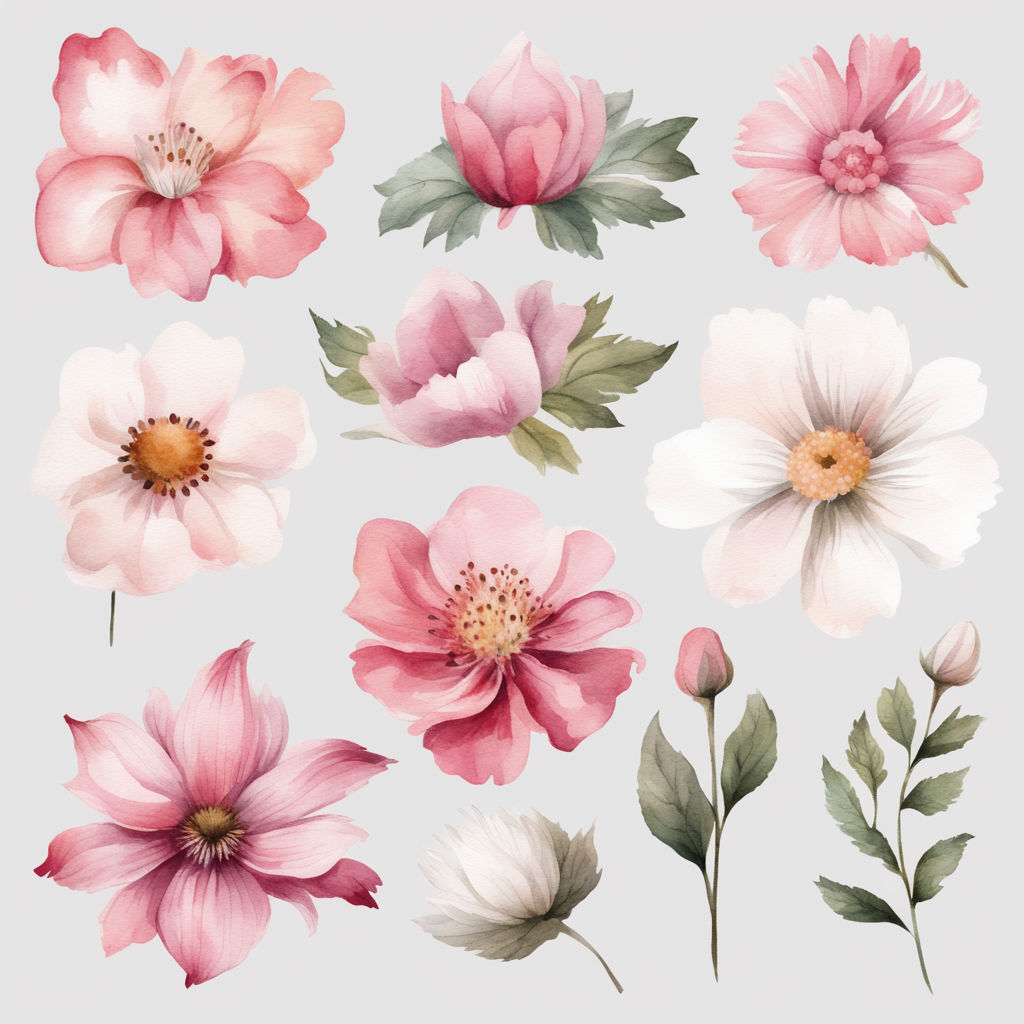 light pink flowers clip art