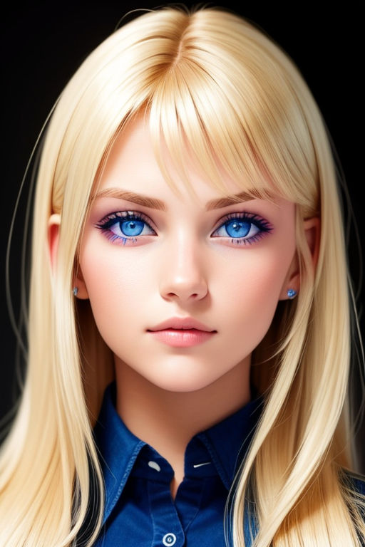 sad anime girl with blonde hair and blue eyes