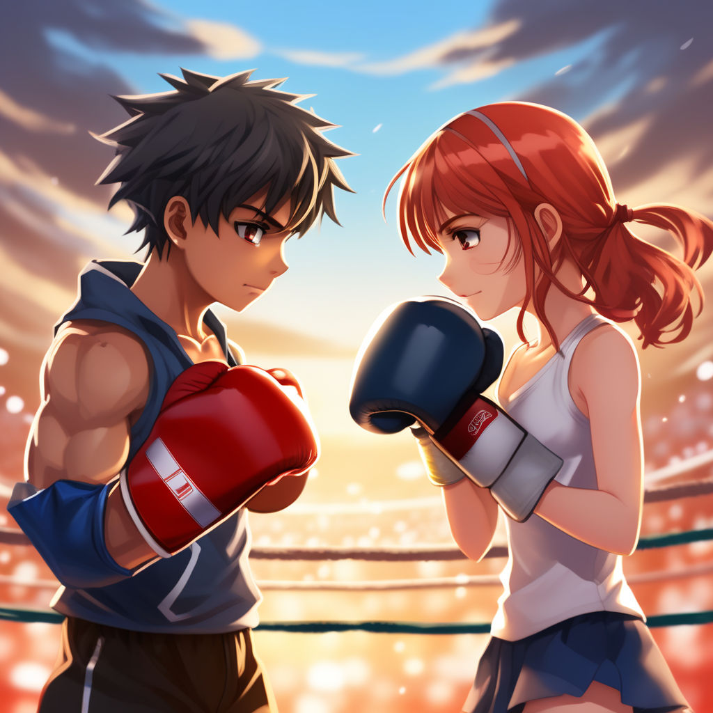 anime female boxer wearing boxing gloves 35216993 Vector Art at Vecteezy