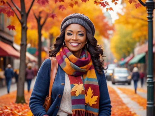 Beautiful black woman with a multicolored scarf on - Playground