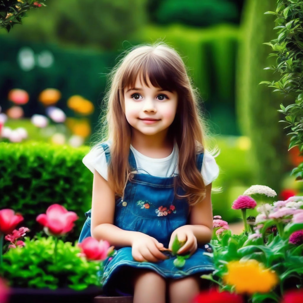 Cute Girl in Garden
