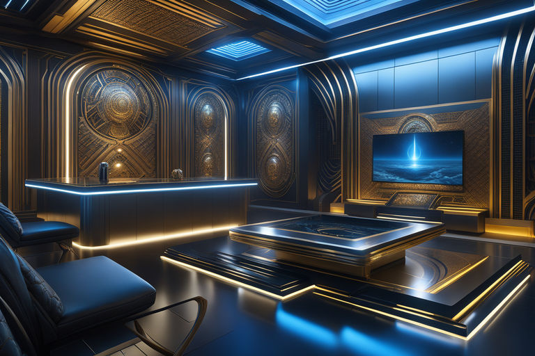 Futuristic magical modern luxury space spa interior - Playground