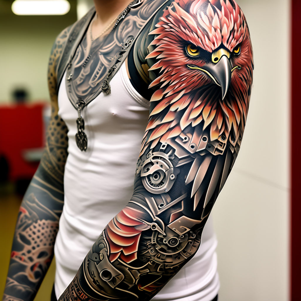 Large Knight Compass Temporary Tattoos For Men Women Realistic Eagle Dragon  Lion Tiger Scary Fake Tattoo